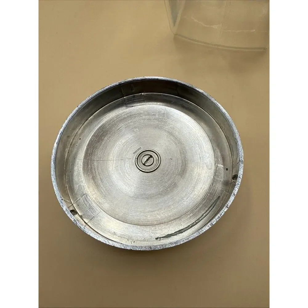 Vintage Clear Glass Café Diner Tilt Slant Angled Donut Cookie Jar w Plastic Lid
